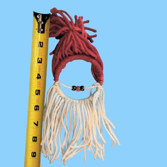 Santa claus Christmas Ornament Primitive Yarn - Picture 3 of 3